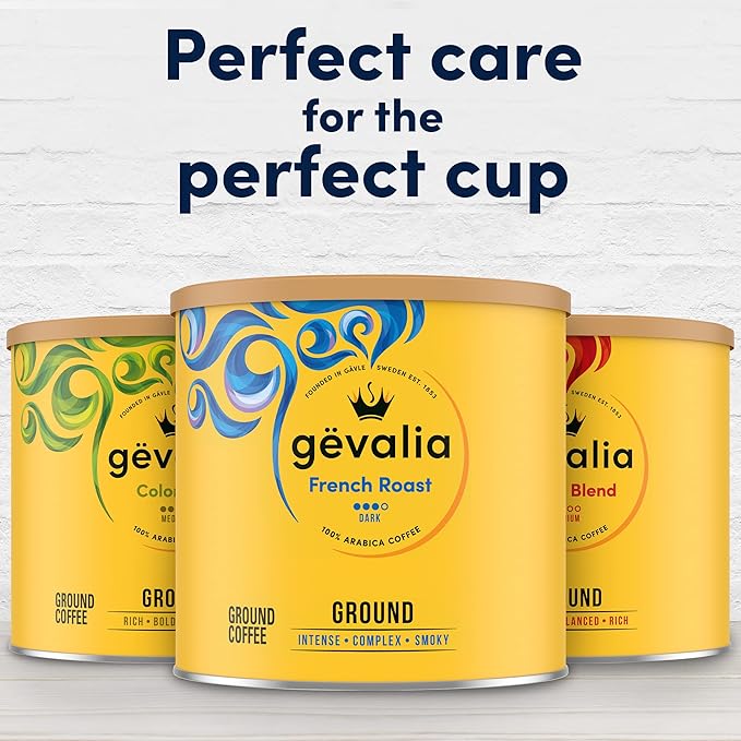 Gevalia French Roast Ground Coffee (27.6 oz Canister) (Pack of 2)