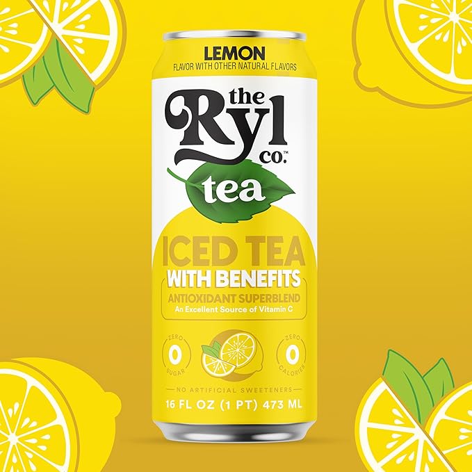 Ryl Iced Tea Lemon Antioxidant Superblend Zero Sugar Low Carb Zero Calorie Iced Tea 16.0 Fl Oz (12-Pack)