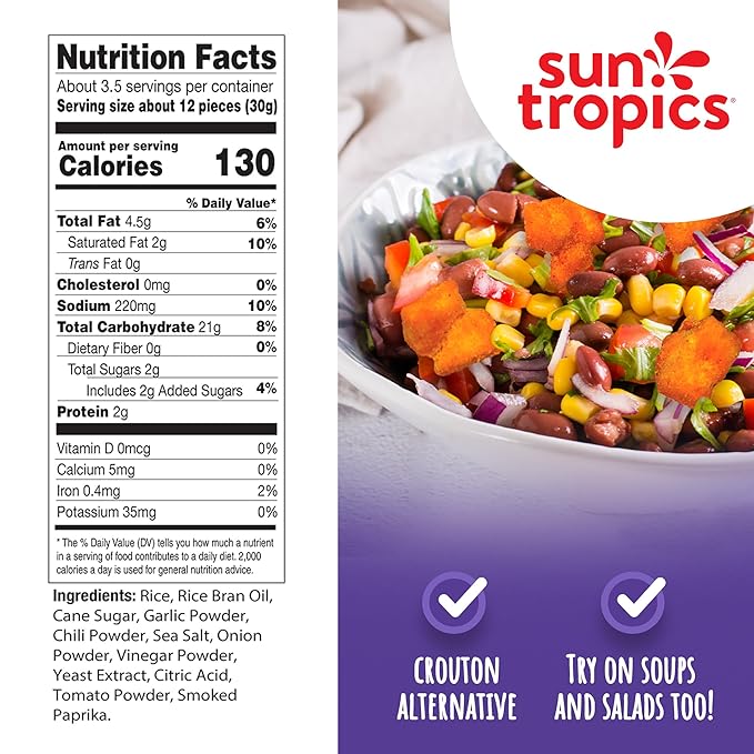 Sun Tropics Mochi Snack Bites Thai Bird Sriracha Flavor- 3.5 oz (6 Pack)| Crispy Spicy Mochi Bites Rice Nuggets | Mochi Puff Rice Crackers- Gluten Free &amp Dairy Free- No MSG Added | Asian Rice Sn