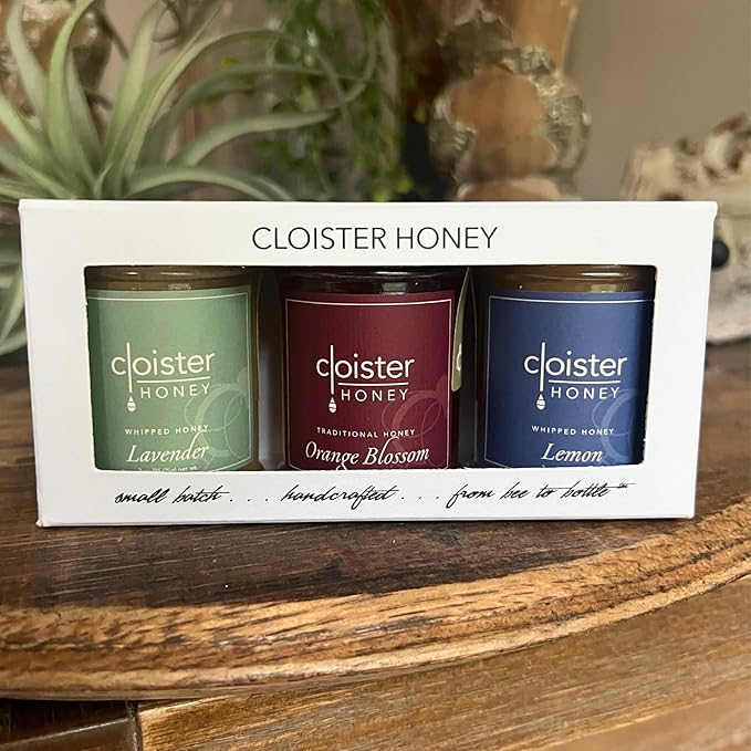 Cloister Honey Trios - Tea Lovers (3 x 3 oz) | Hand Crafted | Raw Artisan Honey | 100% Pure Raw &amp Unfiltered | All Natural | Made in USA |