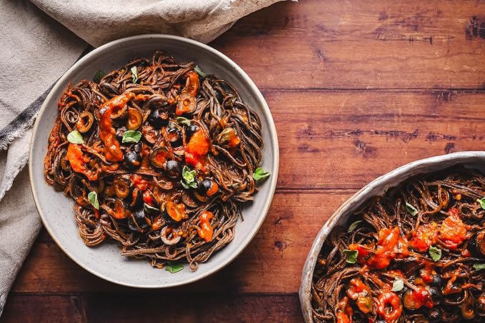 Explore Cuisine Organic Black Bean Spaghetti - Pack of 6 (8 oz) - Easy-to-Make Gluten Free Pasta - High in Plant Protein &amp Fiber - Vegan Keto Friendly Non-GMO - 24 Total Servings