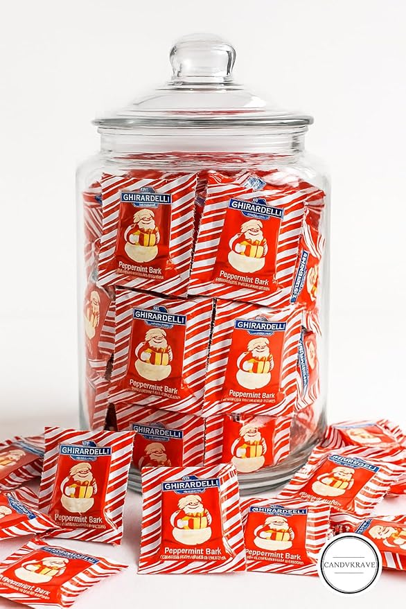 Ghrardlli Peppermint Bark Snowman Squares – Individually Wrapped Holiday Chocolates – White Chocolate with Peppermint Crunch – 1 lb Bulk Pack (Approx. 22–26 Squares) – Perfect for Christmas Gifts Sto