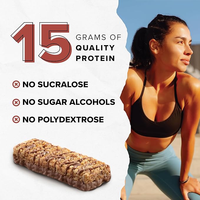 Ready® Protein Bars Bundle - High-Protein Snack with 15g Whey Protein With Flaxseeds and Omega-3s for Sustained Energy Supports Lean Muscle and Recovery - 24CT Total 12 Chocolate Chip and 12 Chocol