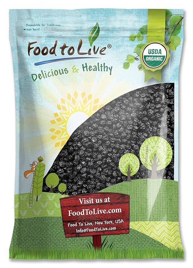 Food to Live Organic Dried Blueberries 8 Pounds Non-GMO Kosher Vegan Unsulfured Bulk