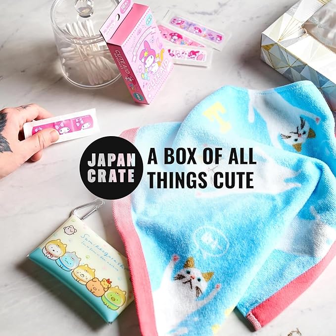 Japan Crate Kawaii Gift Pack - 10+ Piece Japanese Mystery Box for Girls &amp Boys Surprise Gift Box for Kids Includes Kawaii Accessories Cute Stationery Items Chocolates Candies and More!