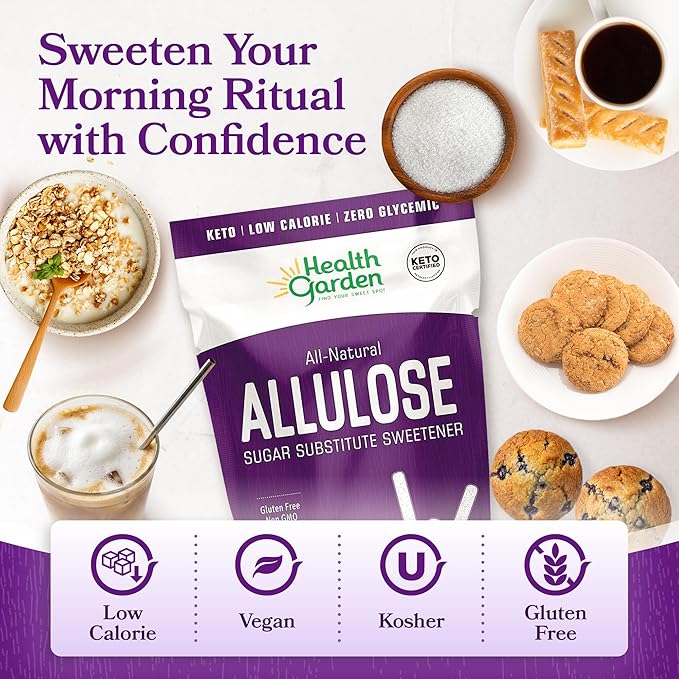 Health Garden Allulose Sweetener Sugar Substitute - 76oz Bag – Allulose Granulated Sugar Substitute Zero Calorie Sweetener for Baking and Coffee Keto Friendly Non-GMO