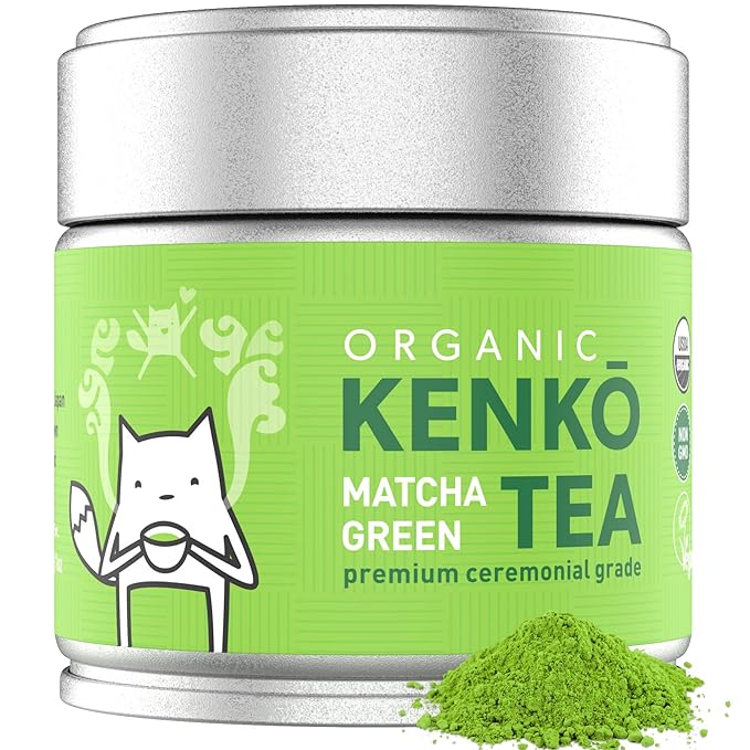 KENKO Matcha Green Tea Powder [USDA Organic] Highest Ceremonial Grade Authentic Japanese Premium 1st Harvest 1 oz (30 servings)