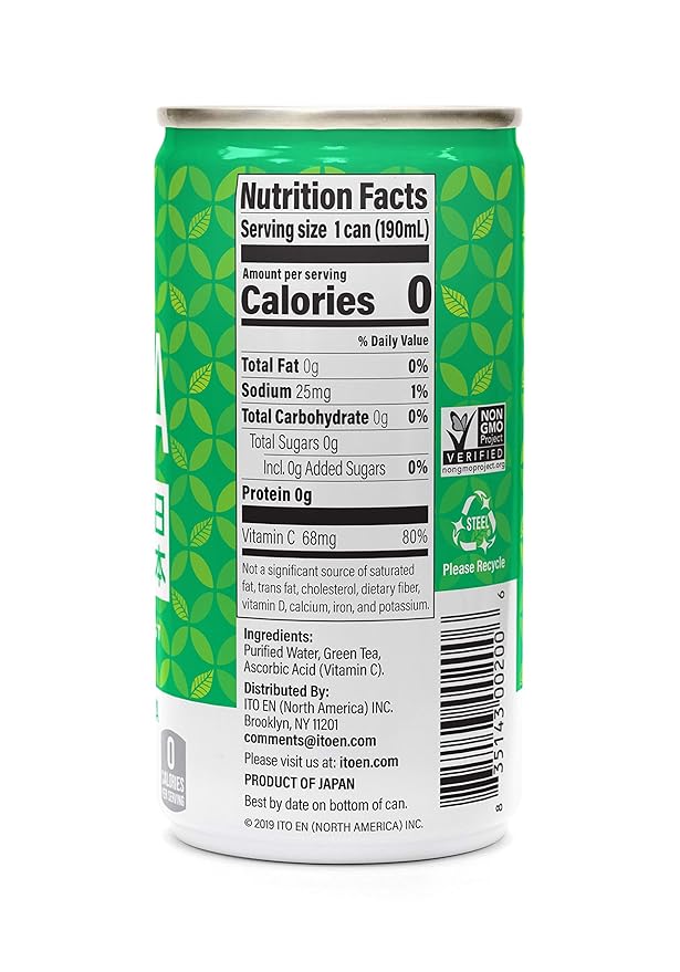 Ito En Sencha Shot Japanese Green Tea 6.4 Ounce (Pack of 30) Unsweetened Zero Calories