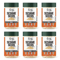 Pereg White Sesame Seeds - (5.3 Oz x 6 Pack) - Rich Dark Color - Unhulled And Raw Sesame Seeds - Crunchy &amp Nutty Flavor - Keto Friendly - Vegan - Non-GMO - Kosher Certified