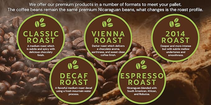Santa Lucia Coffee - Specialty Nicaraguan Coffee Variety Pack - Light Medium &amp Dark Roast - Low Acid 91 Point SHG Small Batch Roasted 100% Single-Origin Whole Bean 3 Bags (16oz Each)
