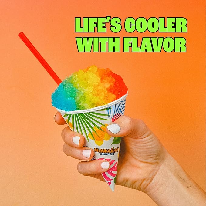 Hawaiian Shaved Ice Syrup Assortment 6 Popular 16oz Flavors: Cherry Grape Blue Raspberry Tiger's Blood Lemon-Lime Pina Colada