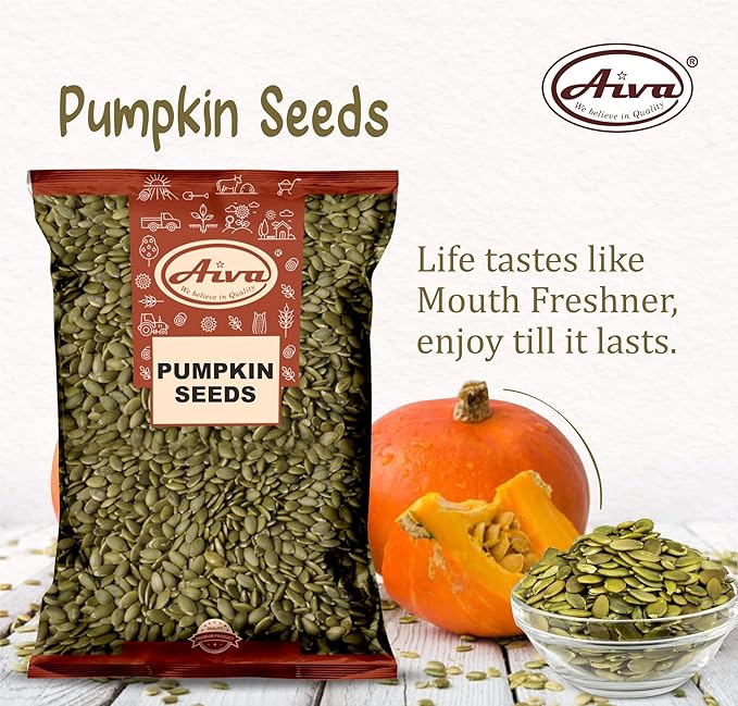 Aiva Pumpkin Seeds Raw (4 LB Bulk) – Premium Whole Pepitas for Snacking Baking Salad Toppings Cereal Roasting and Cooking Shelled Pepitas