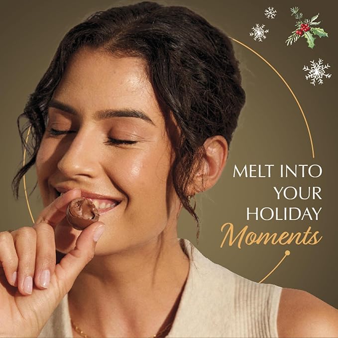 Lindt LINDOR Holiday Deluxe Assorted Chocolate Candy Truffles Gift Box 15.2 oz.