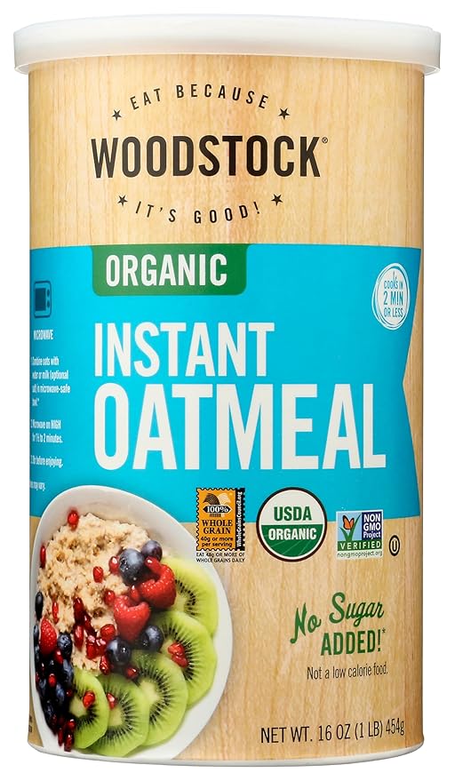 Woodstock Organic Instant Oats - Case of 12 - 16 oz.