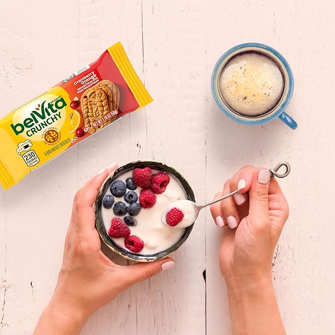belVita Breakfast Bars Biscuits Cranberry Orange 30 Total Packs 6 Boxes (4 Biscuits Per Pack) (Pack of 2)