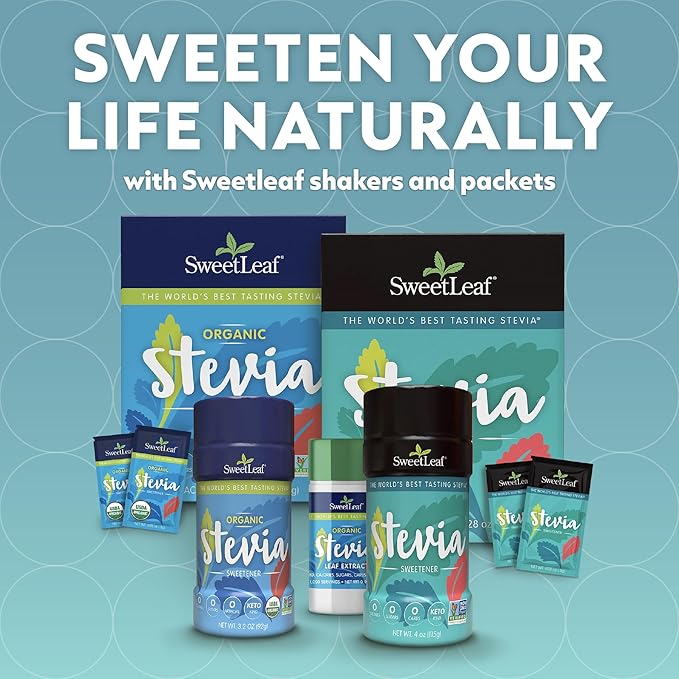 SweetLeaf Organic Stevia Powder Packets - Zero Calorie Sweetener with Stevia Leaf Extract No Artificial Sweetener Additive Sugar Free Keto Friendly Non GMO Gluten Free - 35 Packets (Pack of 1)