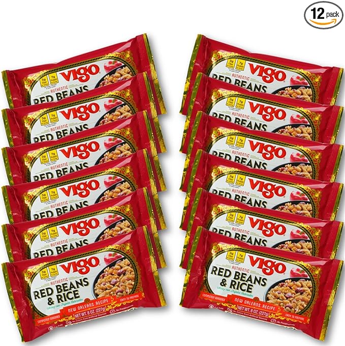 Vigo Authentic Red Beans &amp Rice Low Fat 8oz (Red Beans &amp Rice Pack of 12)