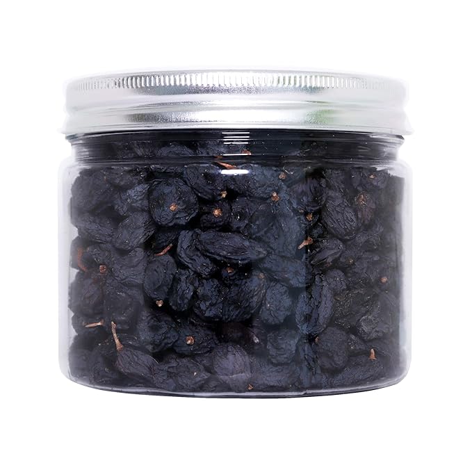 Premium Black Raisins 300gm (10.58 OZ) Jar Healthy Dry Fruits Luxury Box of Kali Draksh