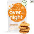 Oats Overnight Peanut Butter Chocolate Chip - Vegan Overnight Oats Protein Shake with 20g Vegan Protein Powder - High Fiber Gluten Free Dairy Free Oatmeal (2.4 oz per Meal) (16 Pack)