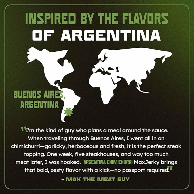 MaxJerky Argentina Chimichurri Beef Sticks – Herb-Seasoned Gourmet Jerky Snack – High Protein Low Calorie Gluten Free Snack - 10 Ounces