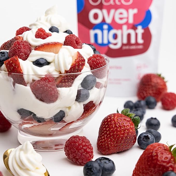 Oats Overnight Mixed Berries &amp Cream 8 Pack &amp Green Apple Cinnamon 8 Pack - 20g Protein High Fiber Breakfast Shake - Gluten Free Non GMO Oatmeal