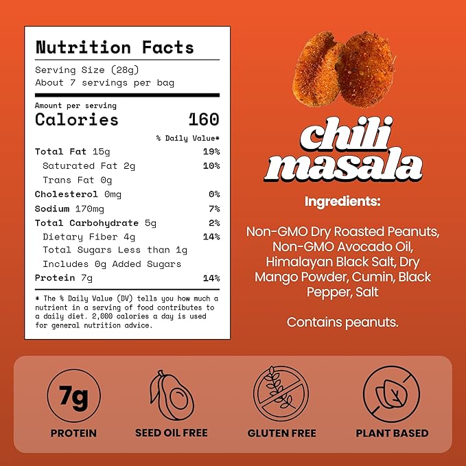 Confusion Snacks Chili Spiced Hot Peanuts – Spicy Snacks with a Hot &amp Spicy Taste Keto High Protein Seed Oil Free Gluten Free Vegan Dry Roasted Nuts 3-Pack 7oz
