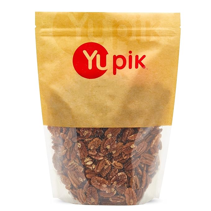 Yupik Jumbo Pecans Halves 2.2 lb (35.2 oz) Kosher Gluten-Free Raw Nuts Half Pieces Unsalted Unroasted Oil-Free Crunchy Source of Fiber Healthy Snacks Ideal for Baking &amp Cooking