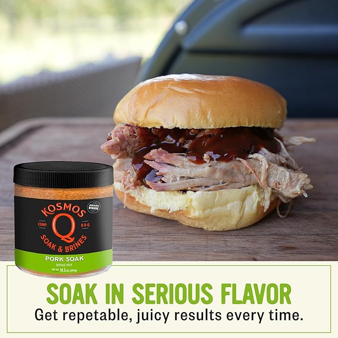 Kosmos Q Pork Brine Soak &amp Seasoning Sweet Brown Sugar &amp Worcestershire Infusion For Pork Chops Roasts Shoulder Smoking Grilling Roasting Locks In Juiciness Savory Flavor Mix 16 Oz J