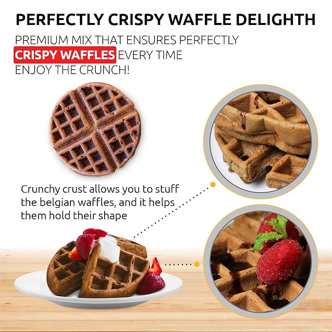 OldSoul Professional Belgian Waffle Mix | GLUTEN FREE &amp VEGAN | 5 Lbs | Crispy | Chocolate Flavour | 28 Waffles (5 Lbs Gluten Free &amp Vegan)
