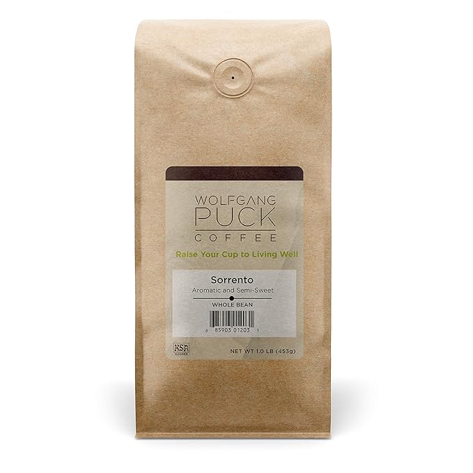 Wolfgang Puck Coffee Sorrento Whole Bean Coffee 1-Pounds 3 Count