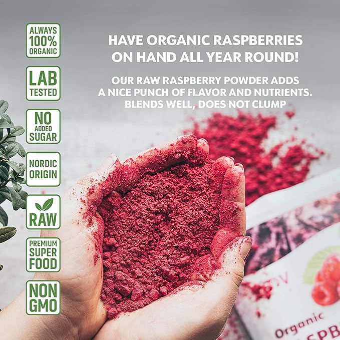 Bundle – 2 items: LOOV Organic Wild Blueberry Powder and Organic Raspberry Powder