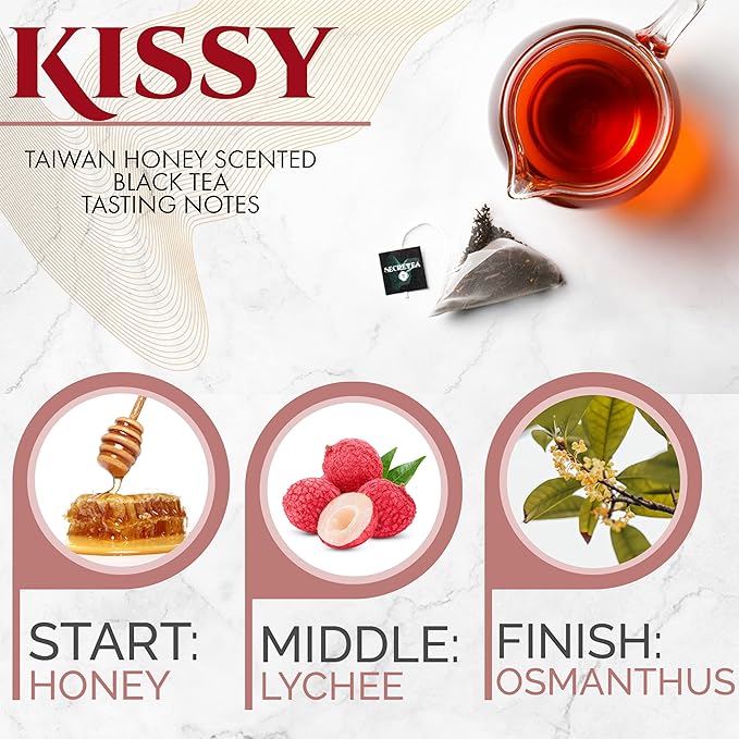 Organic TAIWAN Honey Scented Black tea bag | Sugar Free | Good for Cold brew Tea | Natural Antioxidants 45 Sachet Tea Bags | By T SECRETEA Kissy