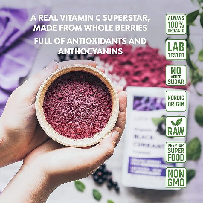 Bundle – 2 items: LOOV Organic Wild Blueberry Powder and Organic Blackcurrant Powder