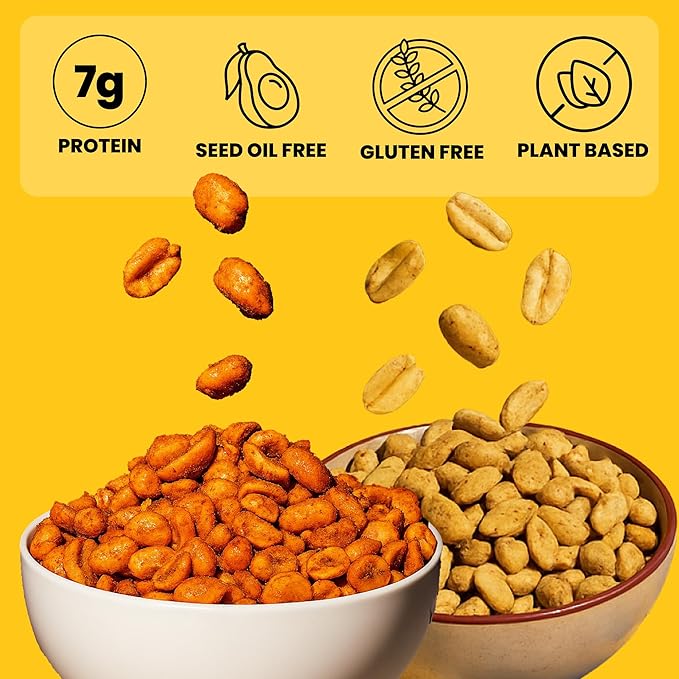 Confusion Snacks Avocado Oil South Asian Spiced Peanuts Flavored Variety Pack - Gluten Free and Seed Oil Free | Spicy Savory &amp Salty Nuts 7 oz (Pack of 3) | Non-GMO High Protein Keto Snacks fo