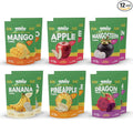 Yunice Freeze-Dried Fruit 100% Natural Gluten Free No Added Sugar healthy snacks for adults BANANA MANGO PINEAPPLE MANGOSTEEN APPLE &amp DRAGON FRUIT Variety Pack 0.53 Ounce (Pack of 12)