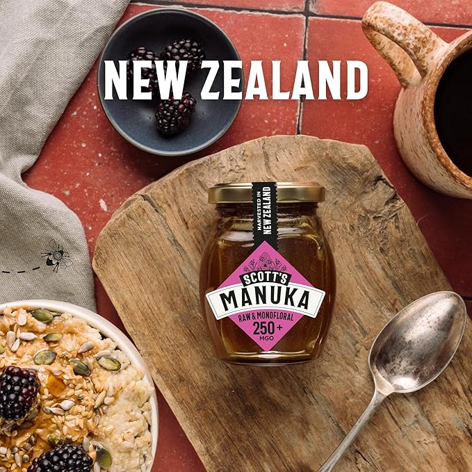 Scott’s Honey Manuka Honey MG250+ – Raw Natural Certified New Zealand Manuka Honey Lab Tested – 8 oz