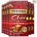 Twinings Ultra Spice Chai Individually Wrapped Bags 20 Count (Pack of 6) Sweet Savoury Spices Caffeinated Enjoy Hot or Iced 120 Teabags