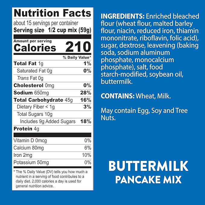 Krusteaz Light Fluffy Pancake Mix No Artificial Flavors Colors or Preservatives Buttermilk 32 Ounce (Pack of 12)