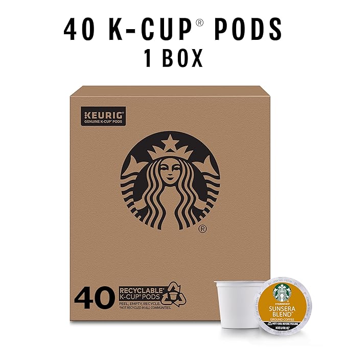 Starbucks K-Cup Coffee Pods Sunsera Blend For Keurig Coffee Makers 100% Arabica 1 Box (40 Pods)