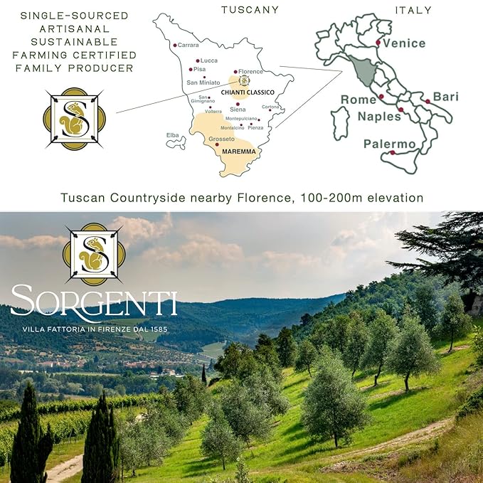 Laudemio Sorgenti – Tuscan Extra Virgin Olive Oil 2025 NYIOOC Gold Award 650+ mg/kg High in Polyphenols evoo Green Early Harvest Frantoio Monovarietal Lab Tested Pesticide-Free Premium Gift Box