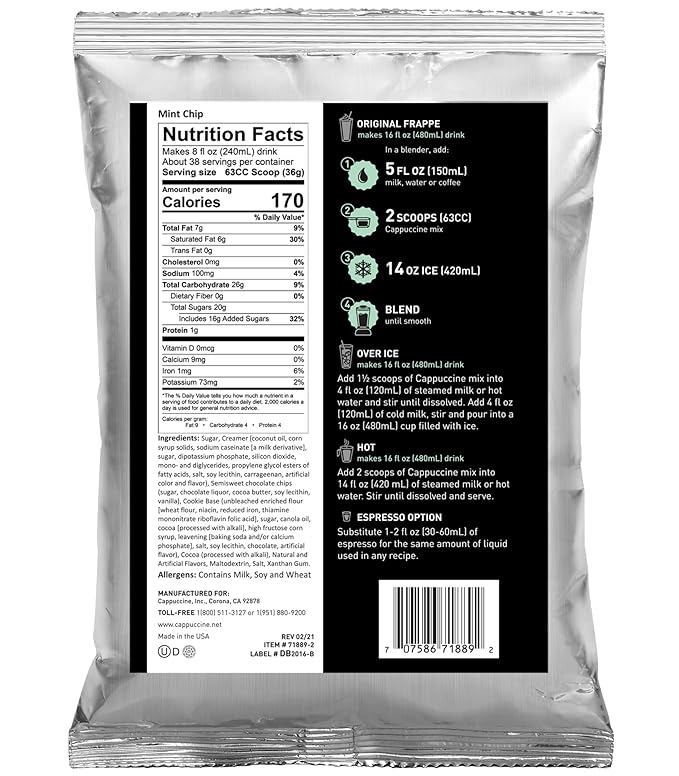 Cappuccine Mint Chip Frappe Mix 3 Pound (Pack of 1)