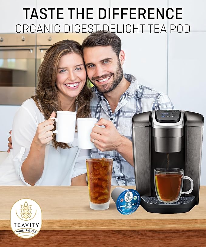 Organic Tea Pods with Ginger Peppermint Fennel Licorice &amp Rosehip Digest Delight by Teavity (36 Tea Pods)
