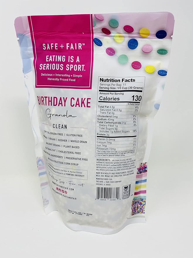 The Food Company Variety Bundle | Birthday Cake Granola And Strawberry Shortcake Granola 2 Pack 12oz