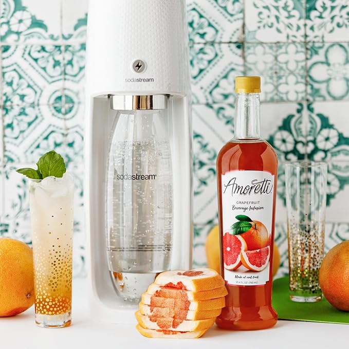 Amoretti - Grapefruit Beverage Infusion 94 Servings Per Bottle (750 ml) - Drink Mix &amp Water Enhancer with Pump for Flavoring Cocktails Waters Teas and other Beverages Preservative Free