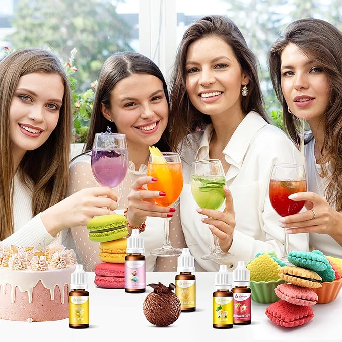Food Flavoring Oil - Candy Flavoring for Candy Making 5 x 0.35 Fl Oz Concentrated Extracts and Flavorings for Baking Lip Gloss Cakes Desserts