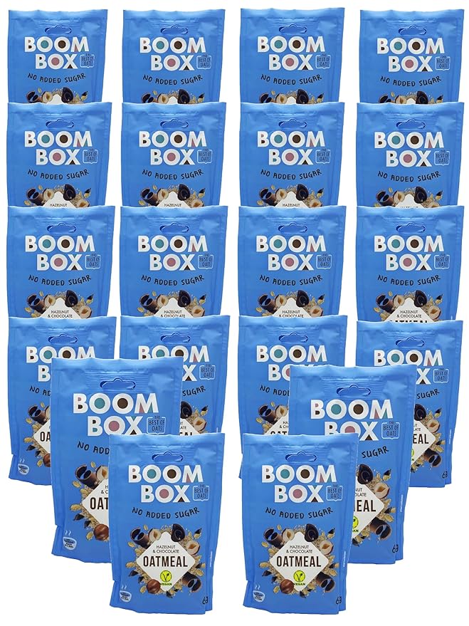 BOOM BOX Hazelnut Chocolate Oatmeal - 60g - Nutty and Chocolaty Breakfast Delight