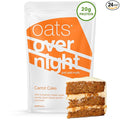 Oats Overnight Carrot Cake - Overnight Oats with 20g Whey Protein High Fiber Breakfast Protein Shake - Gluten Free Oatmeal Non GMO High Protein Oatmeal (2.5 oz per Meal) (24 Pack)