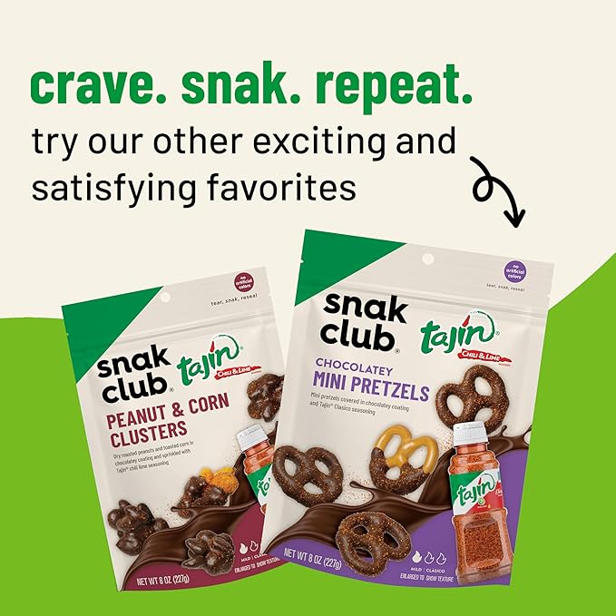 Snak Club Tajin Chocolatey Gummy Bears Assorted Chocolate Covered Fruit Candy Gummies with Chili and Lime Seasoning Mild Gluten-Free Snacks 2 oz Snack Bags 12 Pack