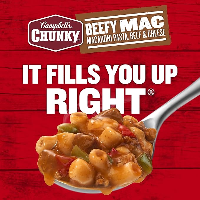 Campbell’s Chunky Beefy Mac Soup 18.8 oz Can (12 Pack)