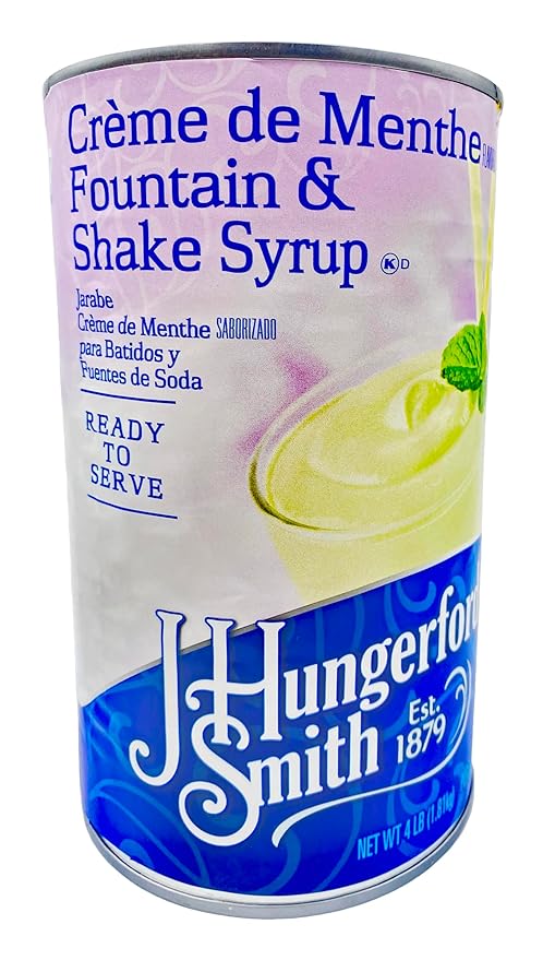 J Hungerford Smith Creme De Menthe Fountain &amp Milkshake Syrup | Kosher | Made In America | 4 lb